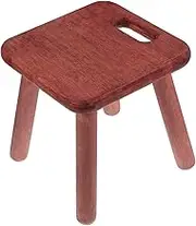GLSTOY Portable Wooden Step Stool with Handles Lightweight Foot Stool for Adults for Bathroom Kitchen and Bedroom Use Quick Assembly Safe Design Walnut Color