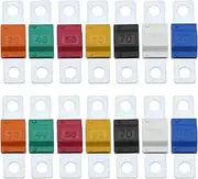 14PCS Midi Fuses 30/40/50/60/70/80/100Amp 32V Automobile Fuse Bolt-on Fuse for Marine Power System Electric Hybrid Vehicle Automobiles DC Motor Car Audio