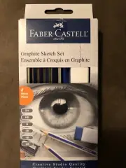 Faber-Castell Graphite Sketch Set, 8 piece set,New!