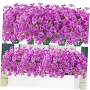 48 Bundles Outdoor Artificial Flowers UV Resistant Fake Silk Flowers Faux