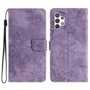 For Samsung Galaxy A32 5G/M32 5G Skin-touch PU Leather Wallet Case Imprinted Phone Cover with Stand