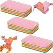 Kitchen Cleaning Sponges,12 Layer Microfiber Magic Sponge,3PCS Washing Up Scrub Sponge,12 Ply Tearable Cloth Rag Magic MicrofiberRag,Microfiber Absorbent Dish Towels,Multi-Purpose Scrub Rags