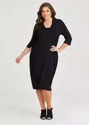 ts Taking Shape Dress Size 20 Bamboo Jersey Mock Wrap Style NWT