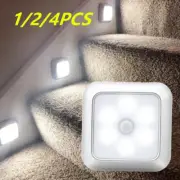 1/2/4X Smart Wireless Motion Sensor LED Night Light Cabinet Closet Stair Lamp