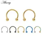 Anodized Circular Barbell Ring-16G Nose Ear Cartilage Tragus Labret Piercing 2PC