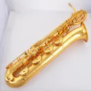 Pro Gold lacquer Baritone Saxophone with Front F & high F key by Eastern music