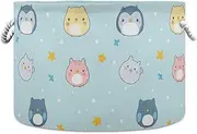 Yoogain Cartoon Childish Cute Birds Blue storage basket collapsable and waterproof baskets for shelves with sturdy handle Hamper craft art for shoe bedroom bedroom
