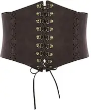 [SCARLET DARKNESS] Women Wide Belt Elastic Waist Belt Lace-up Corset Belts for Dress
