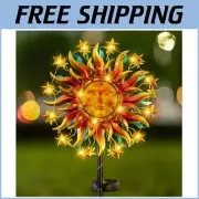 Lightweight 60.3-Inch Solar Wind Spinner with Shimmering LED String Lights