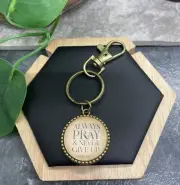 3.5" Antigue Gold Keychain W/Scripture 1.25" Glass Pendant New Free Ship B6680