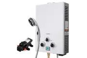 Thermomate Portable Gas Outdoor Camping Hot Water Heater System, with 12V Pump, Shower Head, White