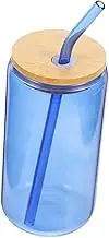 GRIRIW 1 Set Glass Jar with Lid Stylish Transparent Cup for Coffee Juice Water More Household Drinkware Present for Friends Elegant Design