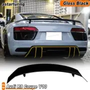 Fit for AUDI R8 V10 Coupe 2016-2019 Gloss Black Rear Trunk Spoiler Boot Lid Wing (for: Audi)