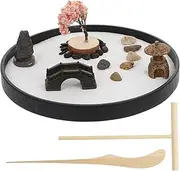KOMBIUDA 1 Set Round Sand Table Decoration Scene Ornaments Materials Desktop Fake Kit Micro Office Accessories with Mini Home Christmas Decorations Artificial Crafts Black Grain of Sand