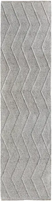 Zig Zag Beige Hallway Runner Wool Rug