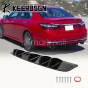 Car Rear Bumper Diffuser Lip Spoiler Splitter Shark Fins Black for Honda Accord
