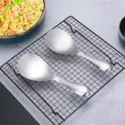 Stainless Steel Rice Spoon Dinnerware Rice Paddle Smooth Handle Serving Spoon AU