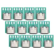 12 Pcs USB C-type Splitter Board Cable Panel Connector Socket Plug