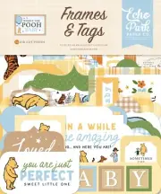 Echo Park Ephemera-Frames & Tags, Winnie The Pooh Baby - 3 Pack