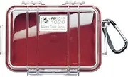 Pelican Products Inc #1020 Micro Case, Clear/Red, One Size