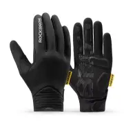 ROCKBROS Cycling Gloves Touch Screen Winter Thermal Fleece Warmer Windproof Full Finger Non-slip Gloves for Riding Hikin