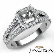 Gorgeous Prong Set Asscher Semi Mount Diamond Engagement Ring 14k Gold 0.75Ctw