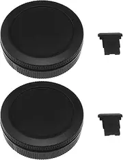SING F LTD 2 Sets Camera Snap Covers Camera Body Cap and Rear Lens Cap with Hot Shoe Mount Cover Compatible with Canon EOS R R5 R6 R3 R10 R8, Black