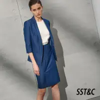在飛比找momo購物網優惠-【SST&C 最後65折】丹寧藍造型鉛筆西裝裙7462203