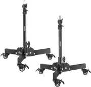 NEEWER 2 Pack Heavy Duty Light Stand with Casters, 2.4ft Max Height Tripod Stand