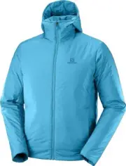 Salomon Men Outrack Insulated Hoodie Jacket Barrier Reef Blue YKK Zip XL