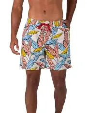 [Coast Clothing Co] Tropical Leaf Swim Shorts in Blue