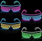 LED Glasses Light Up Shades Flashing Rave Festival Party Neon EL Wire blink Glow