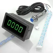Tachometer 4 Digital Green LED Tach RPM Speed Meter with Hall Switch Sensor NPN