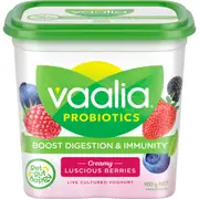Vaalia Probiotic Yoghurt Luscious Berries 900g