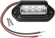 Wivplex 6 Car License Number Plate Lights Waterproof 12-24V Universal Truck RV Trailer Tail License Plate White Side Lamp Bulbs Car Number Plate Light(1pc black)