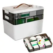 Multilayer Pill Organizer 3-Layer Portable Pill Box Desk Storage Case For Home