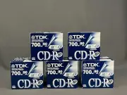 50 Pc. TDK 700MB 80 Min Single CD-R (5 Boxes of 10 per box) CD-R80