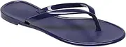 [Libbook] Womens Flip Flops Thong Sandals Jelly Shoes Flat for Ladies Slides Black Slippers Size 9 Slip On Summer Beach Dressy