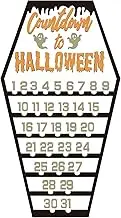 Halloween Countdown Calendar - Handcrafted Countdown Board, Spooky Wood Accessories | Standing Coffin Style Halloween Calendar, Long Lasting Decor For Tabletop Display And Entryway Haunted Theme