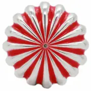Pinwheel Concho Silver And Red 1.5" (3.8 cm) Screw Back 2255-53