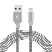 Catzon 1M 2M 3M Several Packs iPhone Cable Phone Charger Nylon Braided Fast Charger Cable USB Cord -Grey