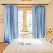 Pinch Pleat Sunblock Blackout Curtain, Thermal Insulated Room Darkening Window Treatment for Bedroom, Patio, Hotel,Sky Blue, 72 Inch Wide by 96 Inch Long, 1 Panel