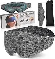 HIAKDOFT Sleep Eye Mask Light Blocking Strap for Comfortable Sleep Breathable Material Versatile Use for Napping Traveling and Office Grey with Storage Bag