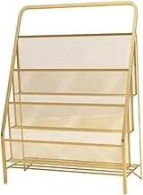 FytStycale Kids Slings Bookcase Children Book Rack Reading Book Images Books Bookcase Bedroom Children's Play Room Organizer, Golden, as described