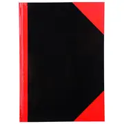 Cumberland Notebook A4 200 Leaf Ruled Red & Black Hard Cover Gloss 43113