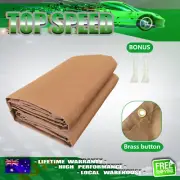 3mX4m Heavy Duty Dark Tan Canvas Tarp Tarpaulin Water UV Resistant Fabric Woven