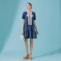 在飛比找momo購物網優惠-【YUTZUYA 優姿雅】氣質蕾絲牛仔洋裝
