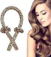 Heatless Hair Curlers You Can Sleep In, Soft No Heat Curlers Headband Hair Curling Ribbon For Long Hair, Curl Former Waves Sleep Styler Rods (LEOPARD VELVET)