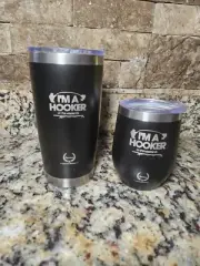 Fishing Tumbler Ser 20oz & 12oz With Lids *New* I'm A Hooker FUNNY