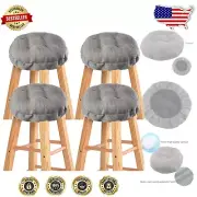 Machine Washable Round Bar Stool Covers - Water-Resistant, Anti-Slip, Set of 4